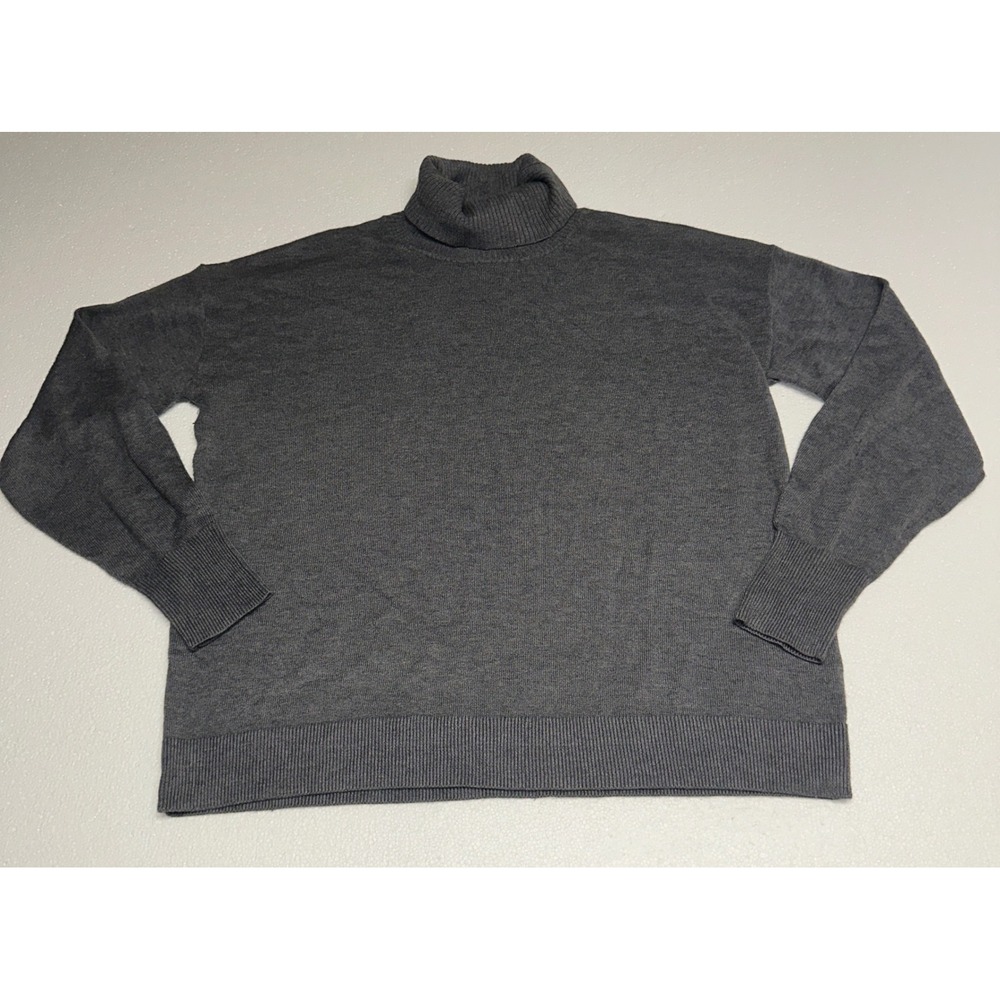 Treasure &‎ Bond Womens Grey Turtleneck Sweater Relaxed Knit TB470762MI Small